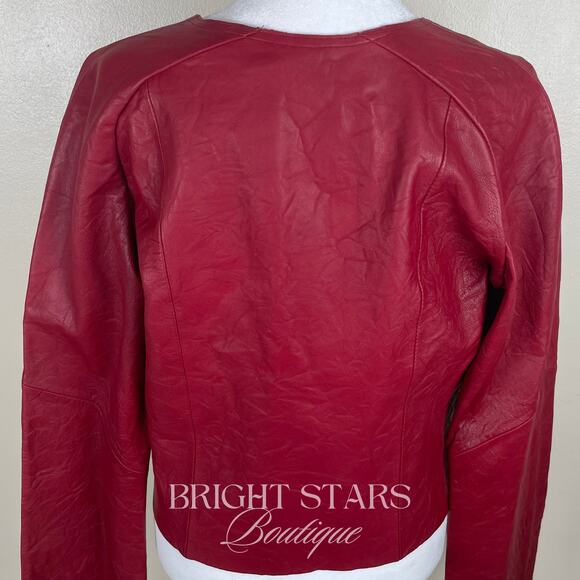 Rare Red Leather Jacket ASO Buffy the Vampire Slayer Tie Front Deadstock Vintage - Picture 13 of 13